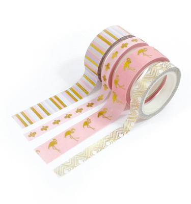 Kit 4 Washi tapes - Flamingo Chic