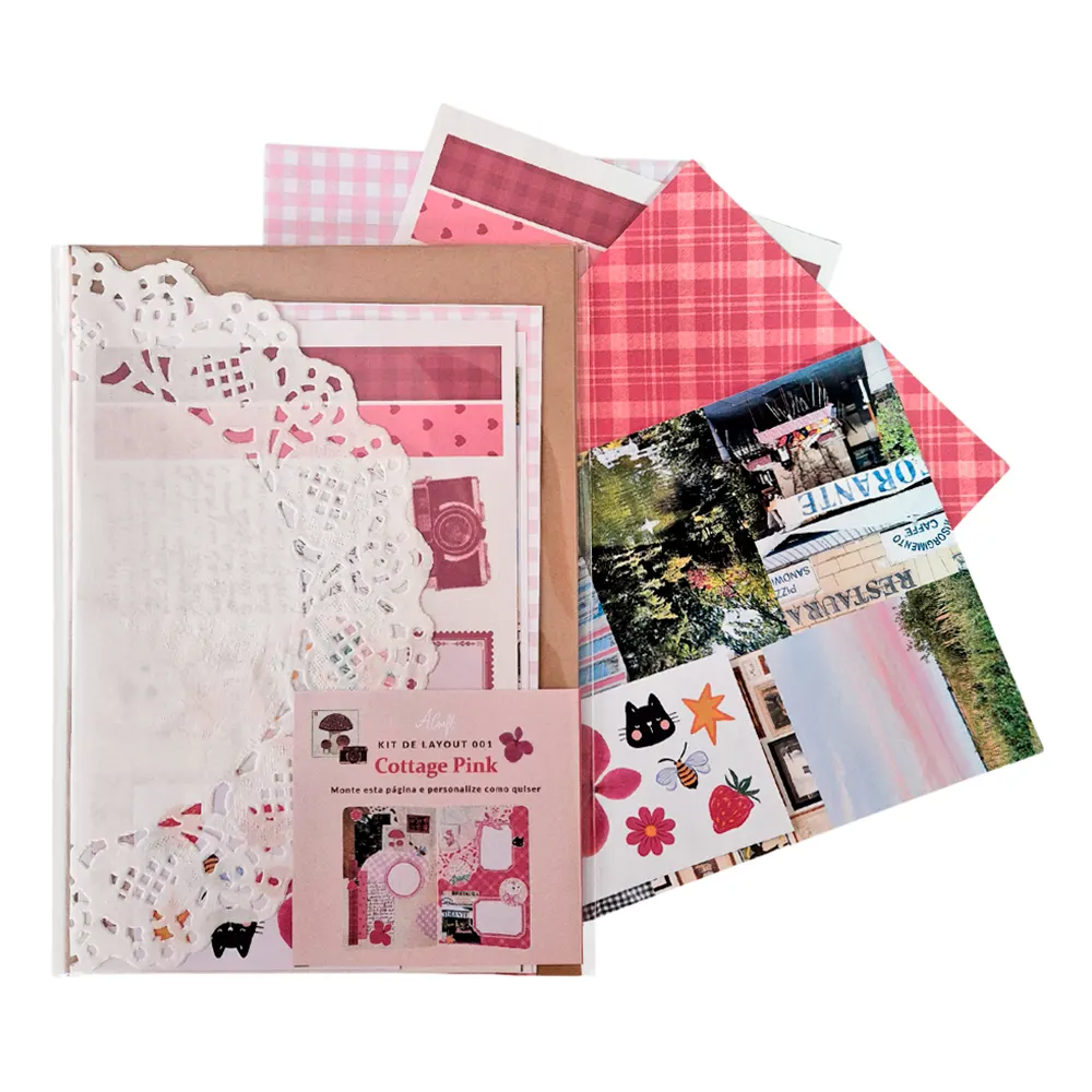 Kit de Layout 001 - Cottage Pink - 1