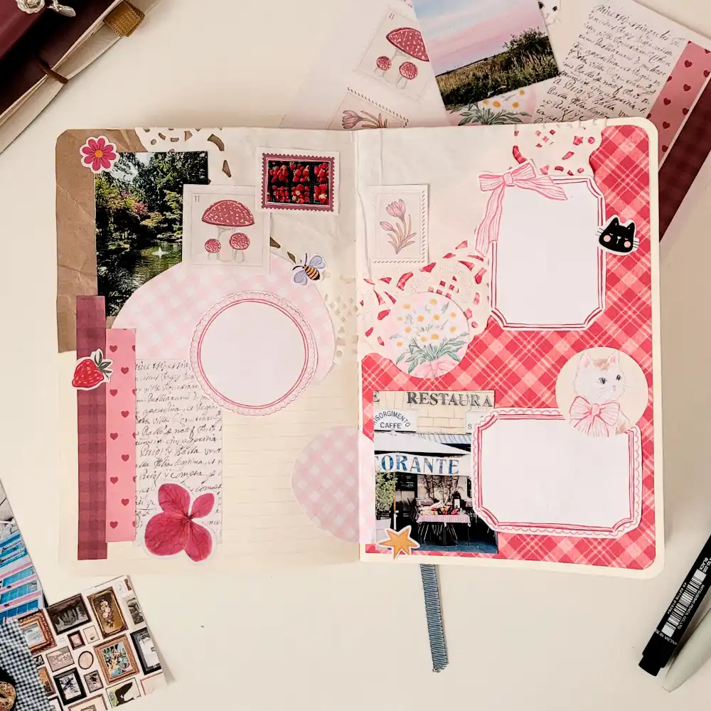 Kit de Layout 001 - Cottage Pink - 2