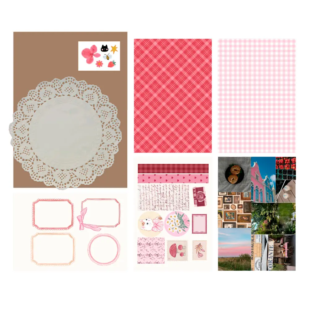 Kit de Layout 001 - Cottage Pink - 3